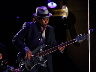 Darryl Jones playing bass at Rock in Rio Lisboa in 2014