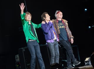 Mick Jagger, Ronnie Wood and Keith Richards on stage at Hyde Park, London, in 2022